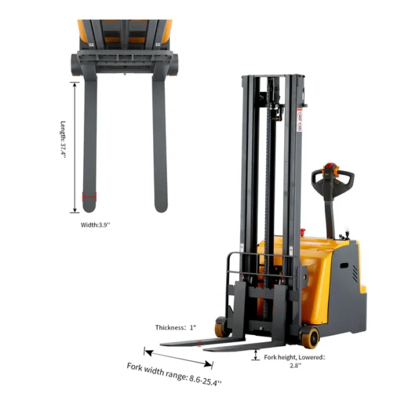 Counterbalanced Electric Stacker 1200lbs 118" High A-3031